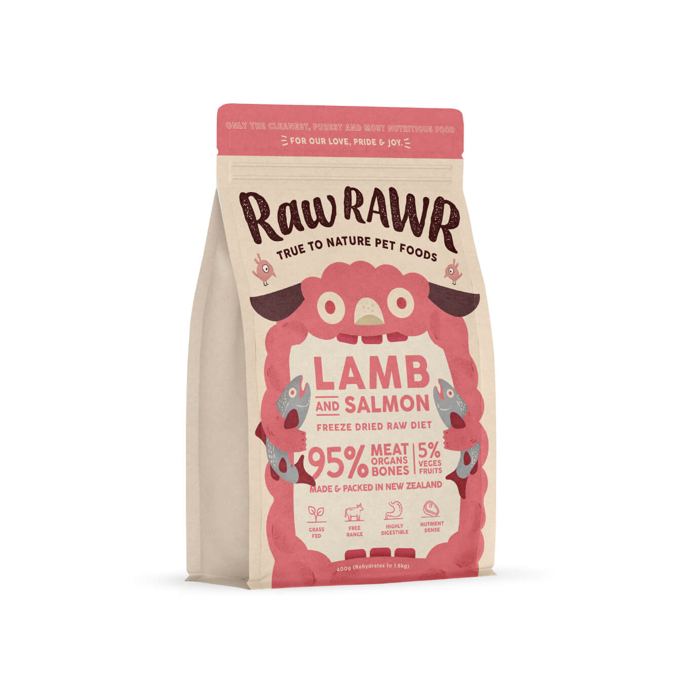Raw Rawr Freeze-dried Raw Diet | Lamb & Salmon [Up to 20% off] - Vanillapup Online Pet Store