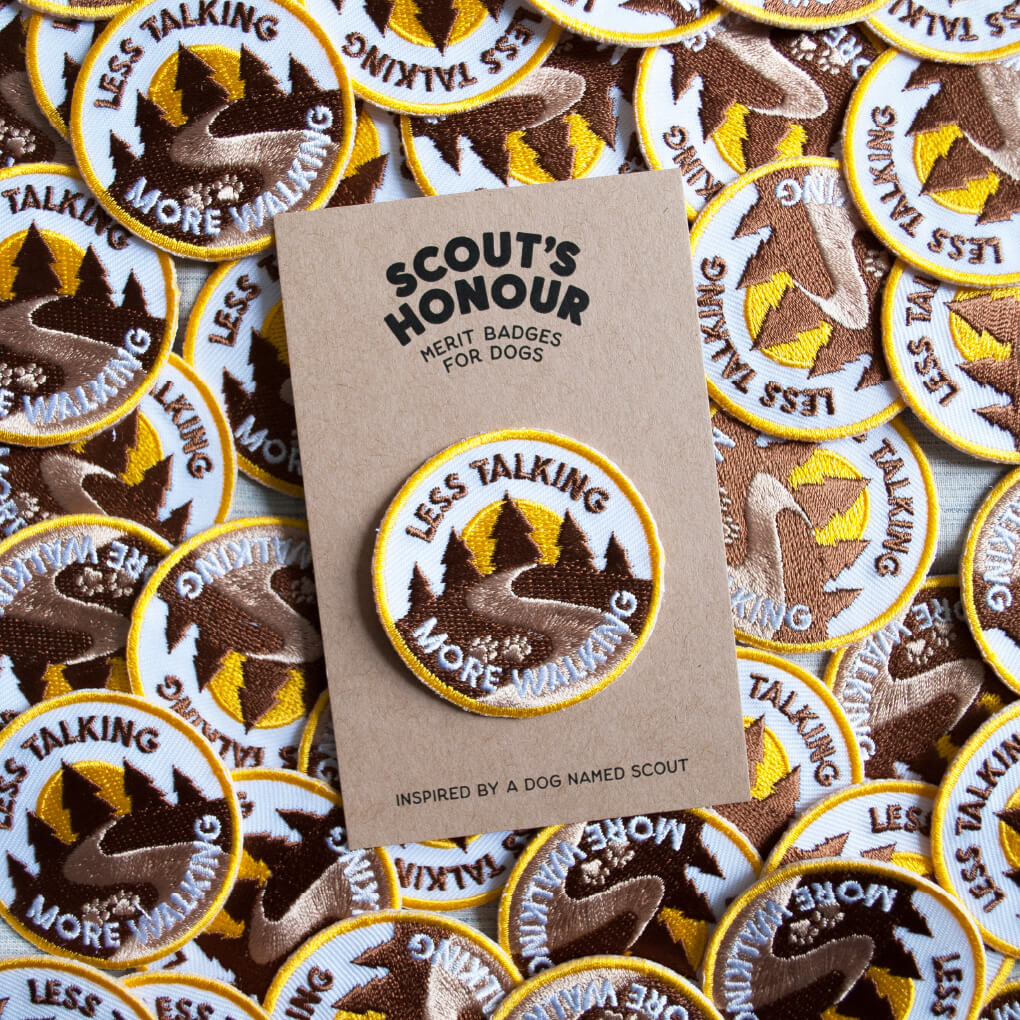 Scout's Honour Iron On Patch | Less Talk More Walk - Vanillapup Online Pet Store