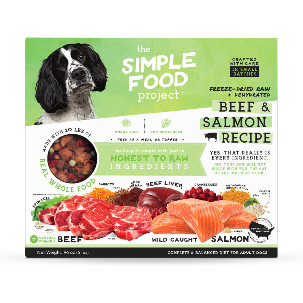 Simple Food Project Freeze-dried Raw Food | Beef & Salmon - Vanillapup Online Pet Store