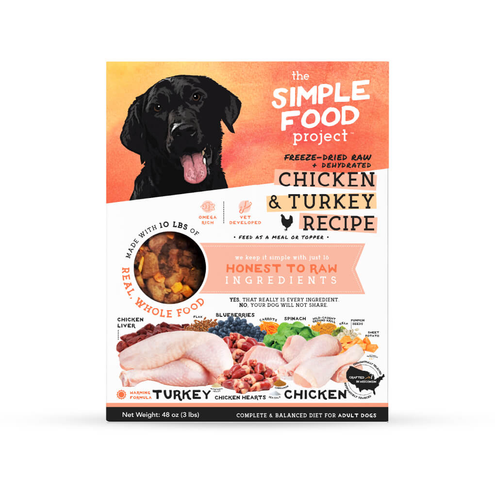 Simple Food Project Freeze-dried Raw Food | Chicken & Turkey - Vanillapup Online Pet Store