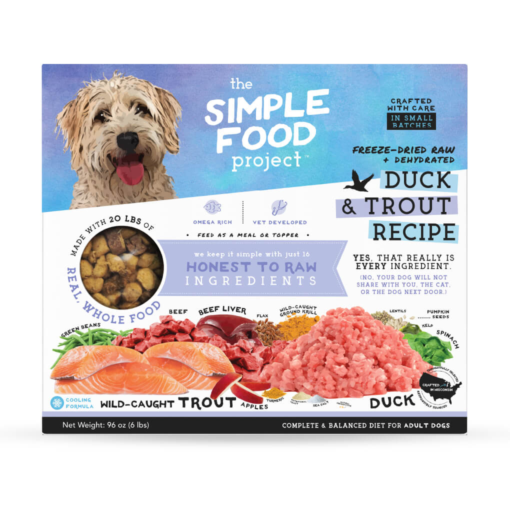 Simple Food Project Freeze-dried Raw Food | Duck & Trout - Vanillapup Online Pet Store