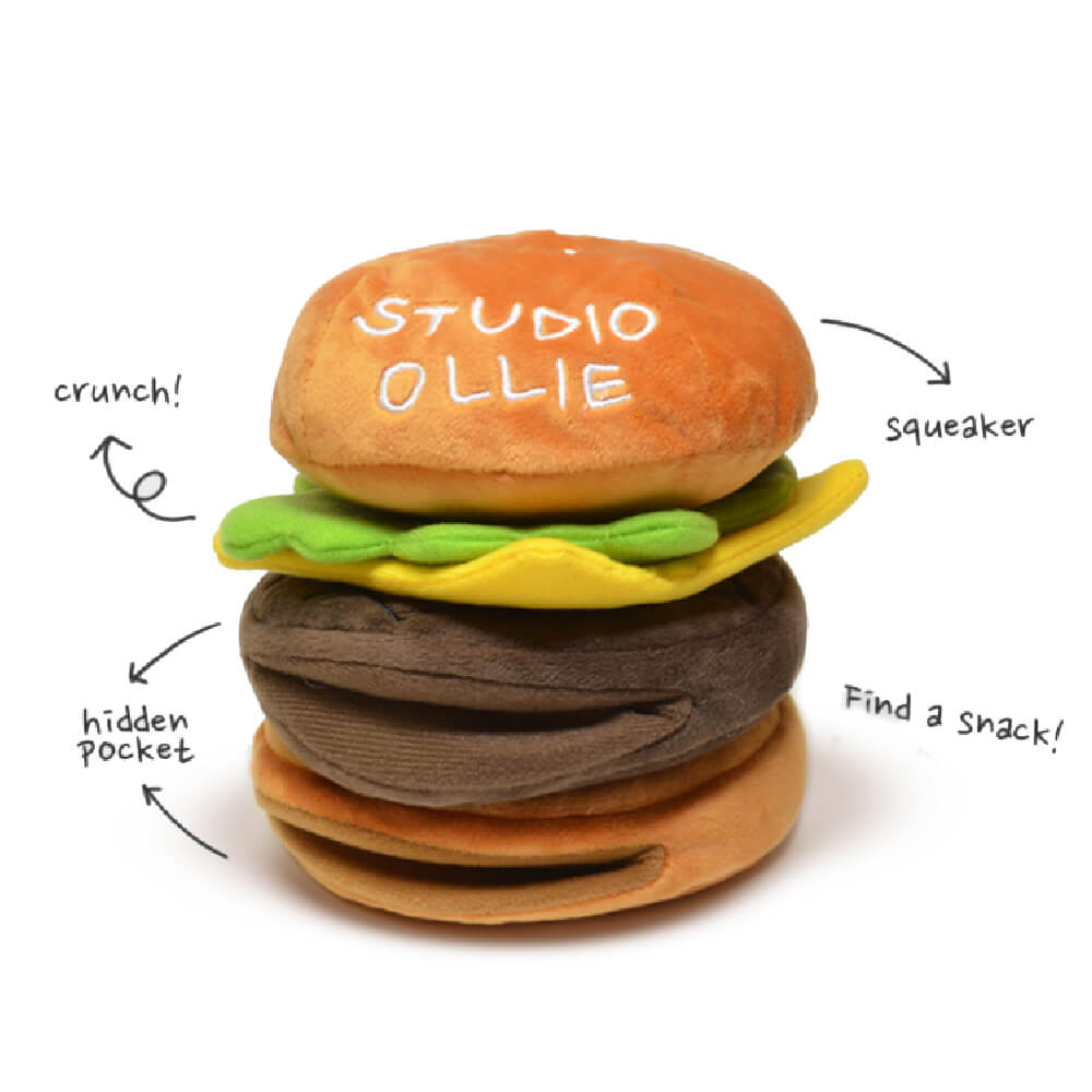 Studio Ollie Yummy Cheeseburger Nose Work Toy - Vanillapup Online Pet Store