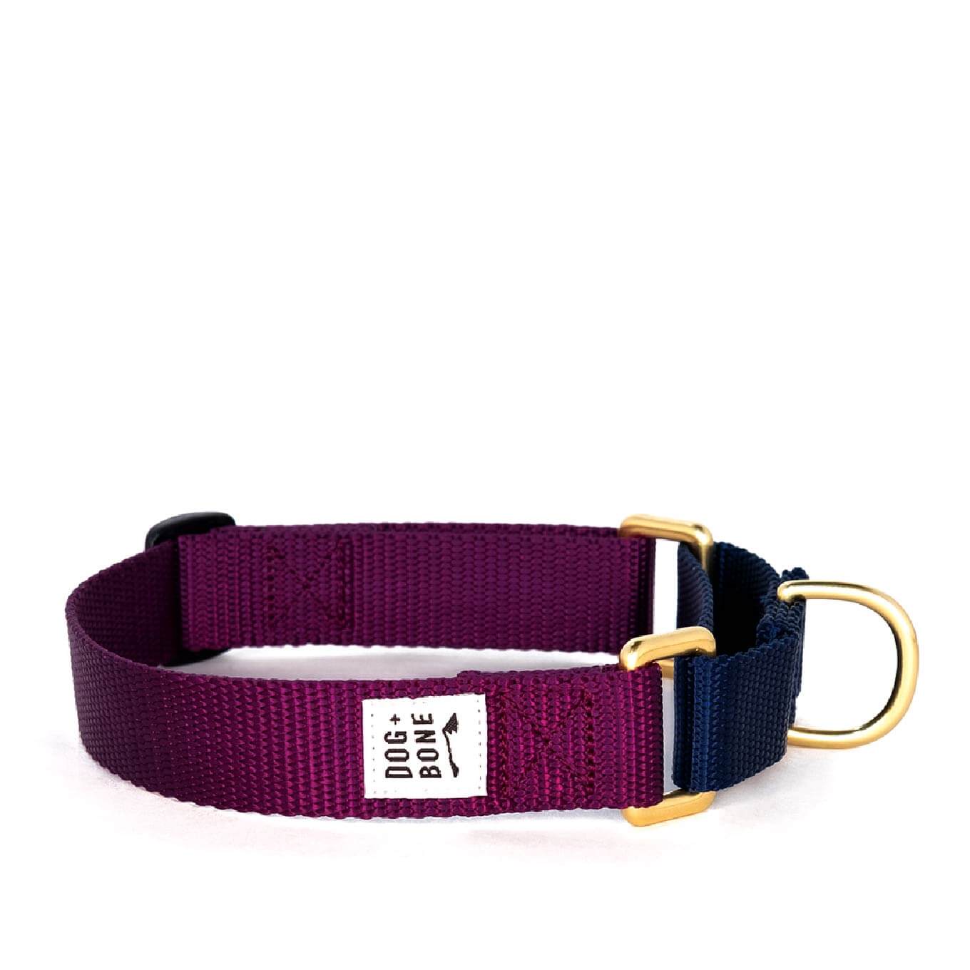 Dog + Bone Martingale Collar | Purple & Navy - Vanillapup Online Pet Store