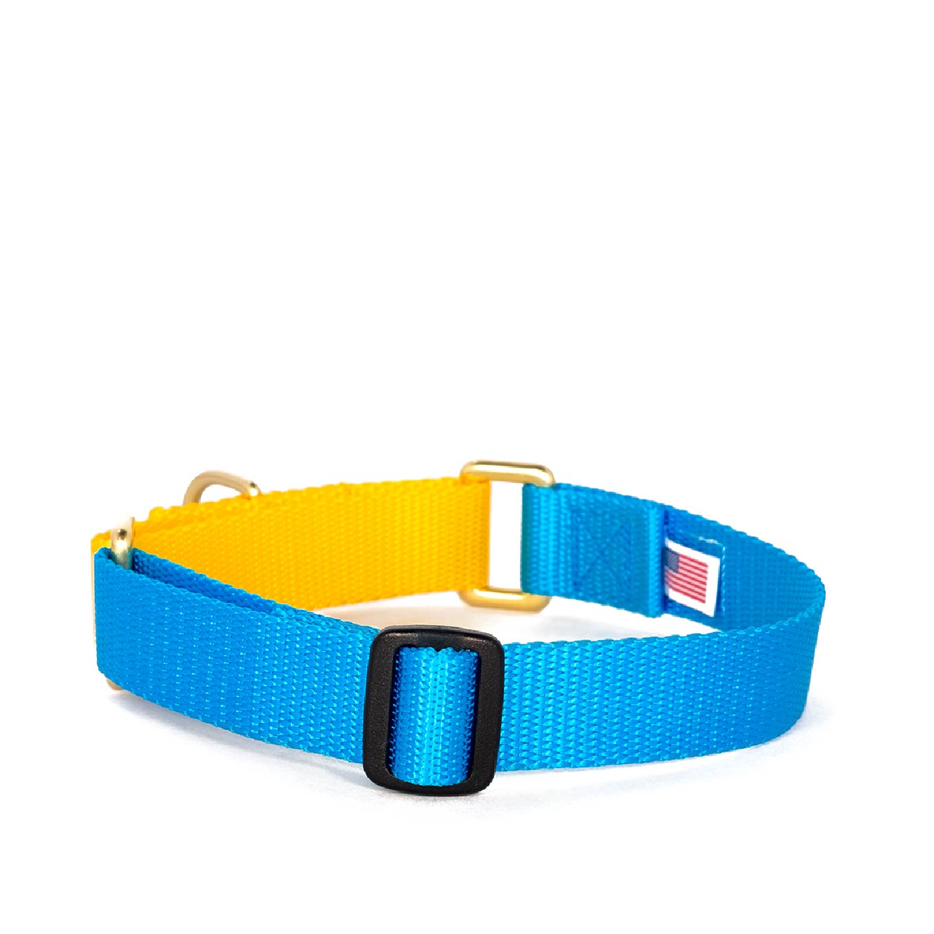 Dog + Bone Martingale Collar | Blue & Yellow - Vanillapup Online Pet Store