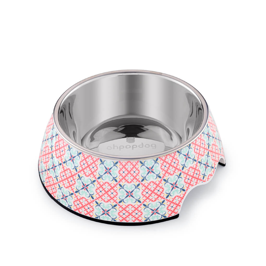 Ohpopdog Non-slip Bowl | Heritage Bibik Pink 14 - Vanillapup Online Pet Store