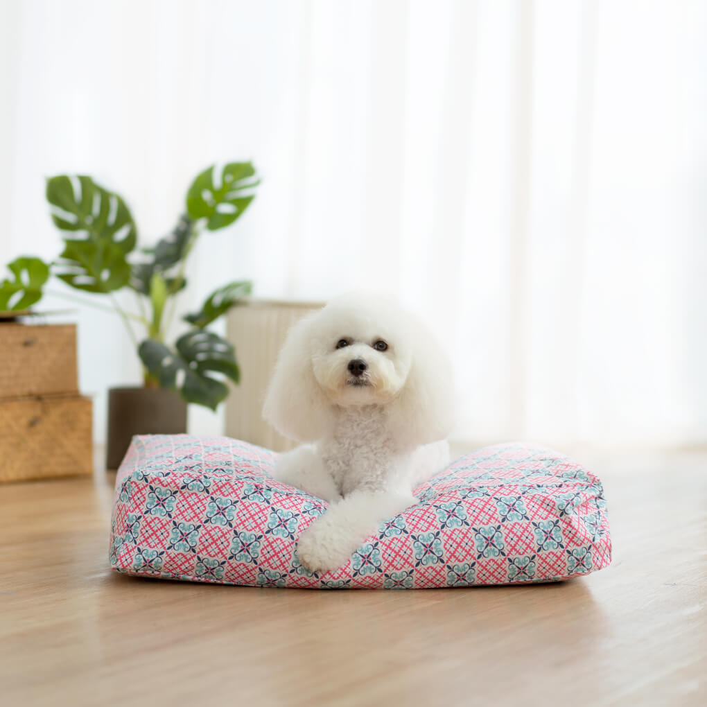 Ohpopdog Microbeads Pet Bed | Heritage Bibik Pink 14 - Vanillapup Online Pet Store