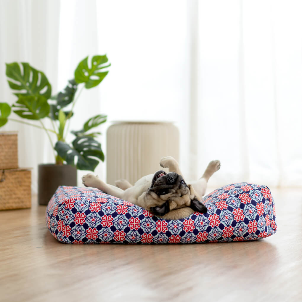 Ohpopdog Microbeads Pet Bed | Heritage Royal Blue 150 - Vanillapup Online Pet Store