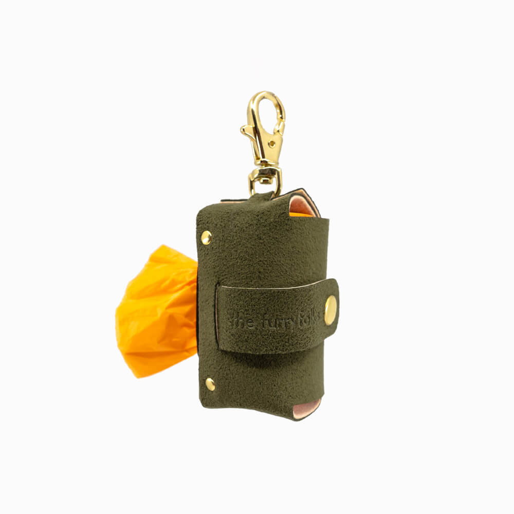 the furryfolks Suede Poop Bag Holder | Royal Navy